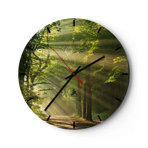 Orologio da parete - Orologio in Vetro - Un attimo nel bosco - 40x40 cm