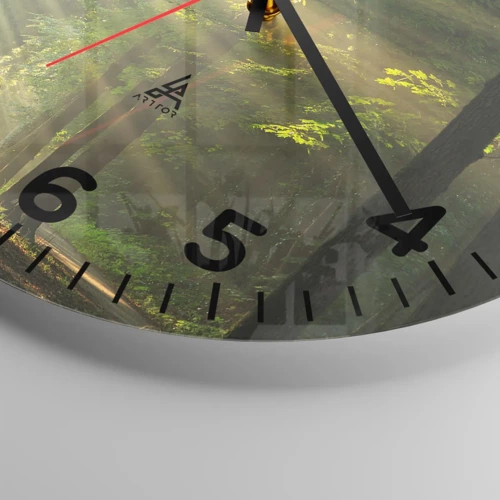 Orologio da parete - Orologio in Vetro - Un attimo nel bosco - 40x40 cm