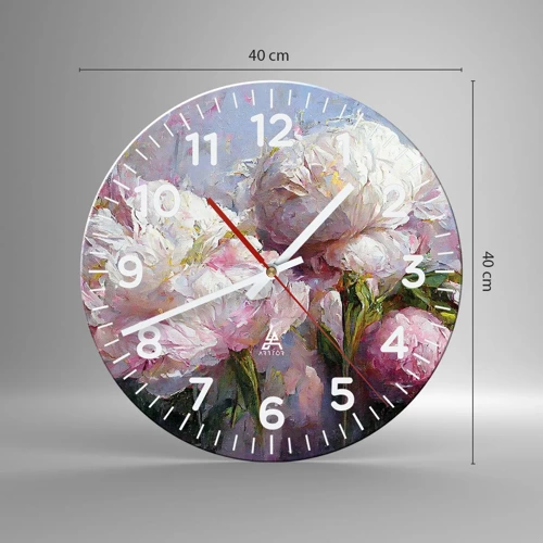 Orologio da parete - Orologio in Vetro - Un bouquet pieno di vita - 40x40 cm