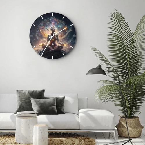 Orologio da parete - Orologio in Vetro - Un flusso di energia buona - 30x30 cm