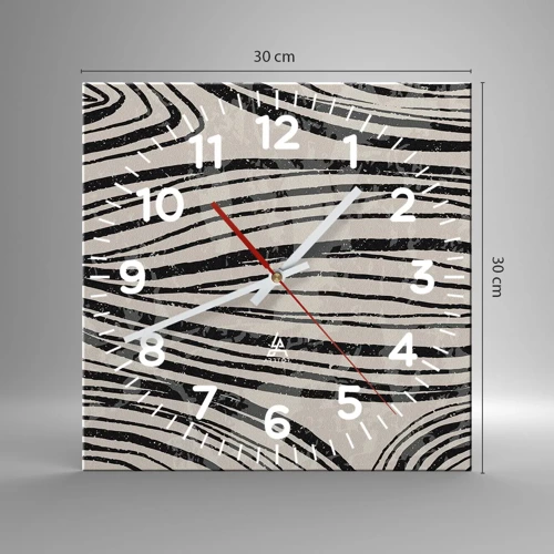 Orologio da parete - Orologio in Vetro - Una palude di linee - 30x30 cm