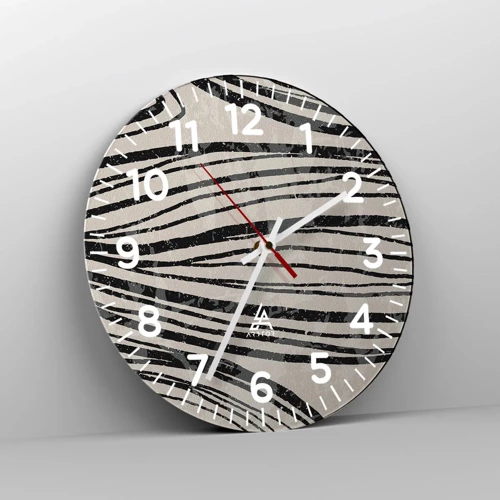 Orologio da parete - Orologio in Vetro - Una palude di linee - 40x40 cm