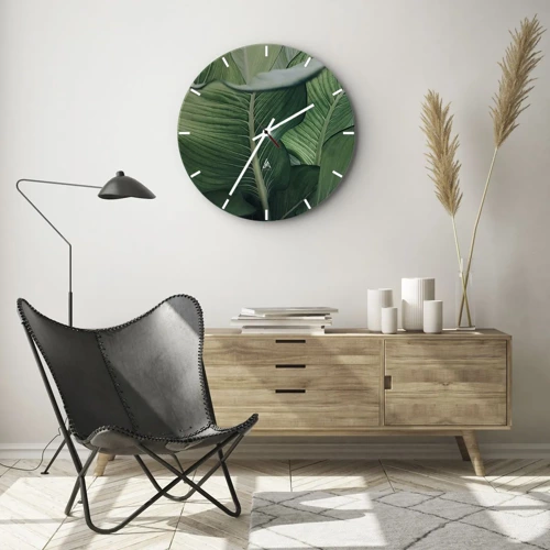 Orologio da parete - Orologio in Vetro - Una vita intensamente verde - 30x30 cm