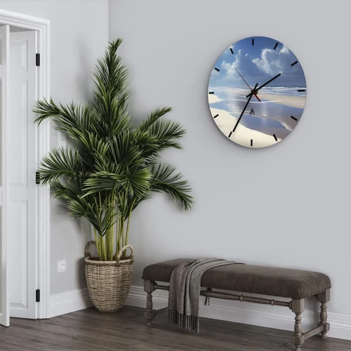 Orologio da parete - Orologio in Vetro - Vacanze in paradiso - 40x40 cm