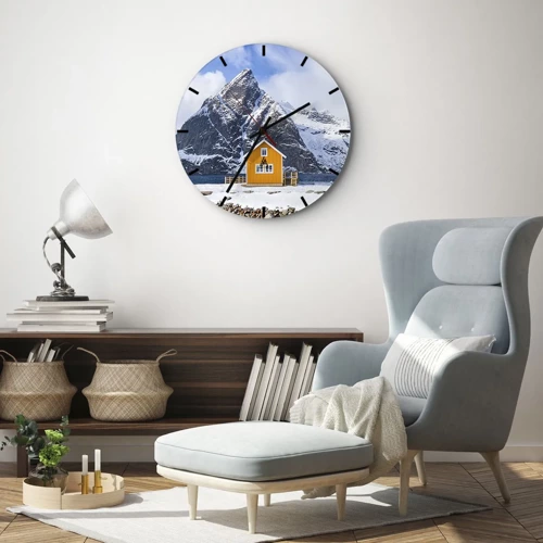 Orologio da parete - Orologio in Vetro - Vacanze scandinave - 30x30 cm