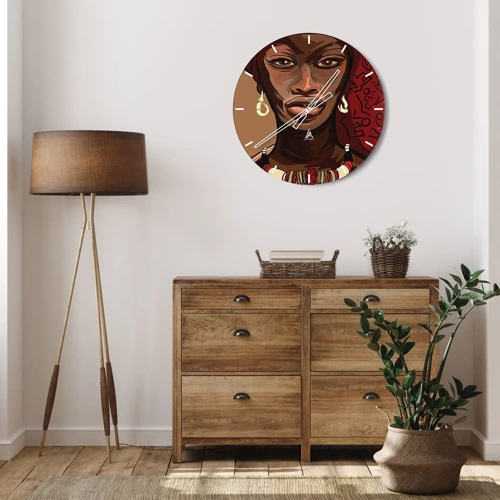 Orologio da parete - Orologio in Vetro - Venere di ebano - 30x30 cm