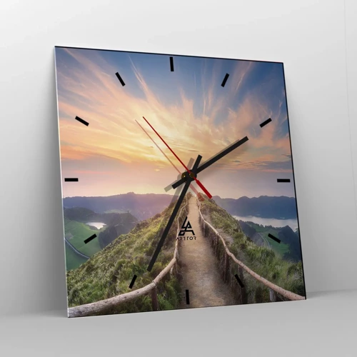Orologio da parete - Orologio in Vetro - Vicino al cielo - 30x30 cm