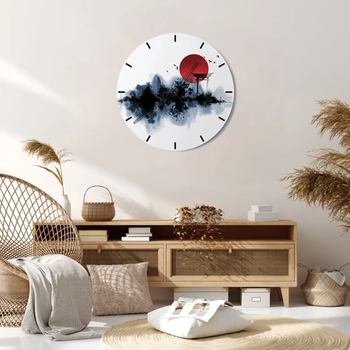 Orologio da parete - Orologio in Vetro - Vista giapponese - 30x30 cm