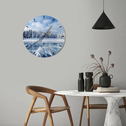 Orologio da parete - Orologio in Vetro - Vista lucente e cristallina - 40x40 cm