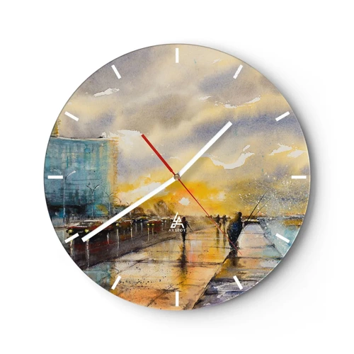 Orologio da parete - Orologio in Vetro - Vita sulla costa - 40x40 cm