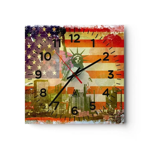 Orologio da parete - Orologio in Vetro - Viva l'America! - 40x40 cm