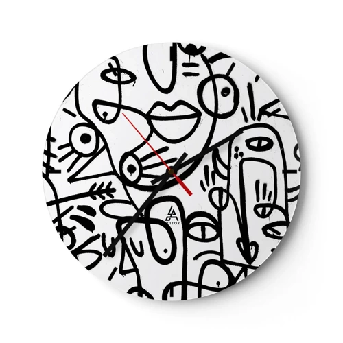 Orologio da parete - Orologio in Vetro - Volti e miraggi - 30x30 cm