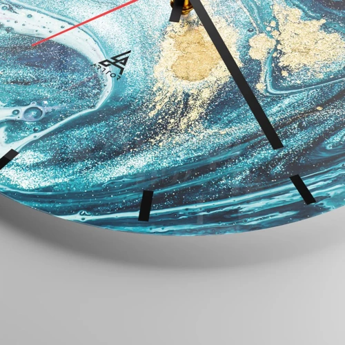 Orologio da parete - Orologio in Vetro - Vortice blu - 30x30 cm