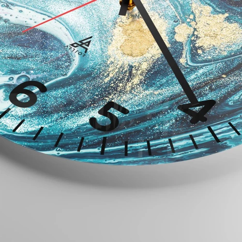 Orologio da parete - Orologio in Vetro - Vortice blu - 30x30 cm
