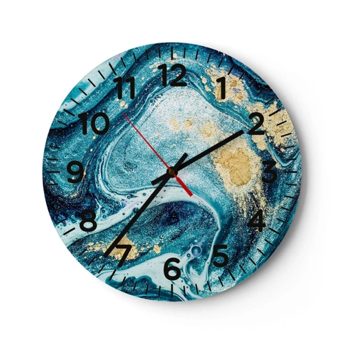 Orologio da parete - Orologio in Vetro - Vortice blu - 40x40 cm