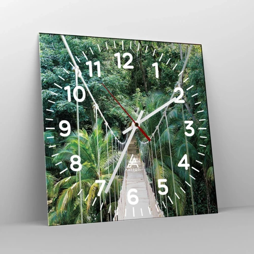 Orologio da parete - Orologio in Vetro - Welcome to the jungle! - 40x40 cm