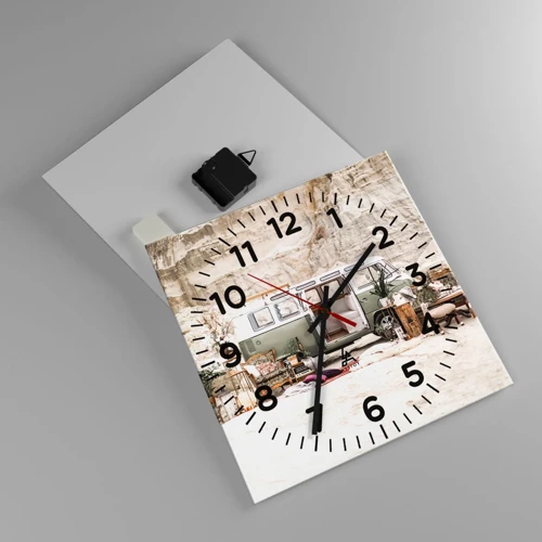 Orologio da parete - Orologio in Vetro - è tempo di viaggiare - 30x30 cm