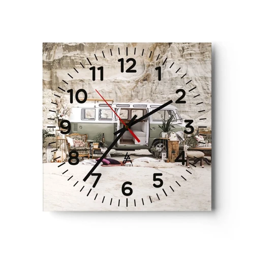 Orologio da parete - Orologio in Vetro - è tempo di viaggiare - 40x40 cm