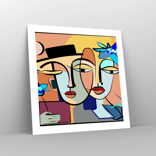 Poster - Appuntamento in stile Picasso - 50x50 cm