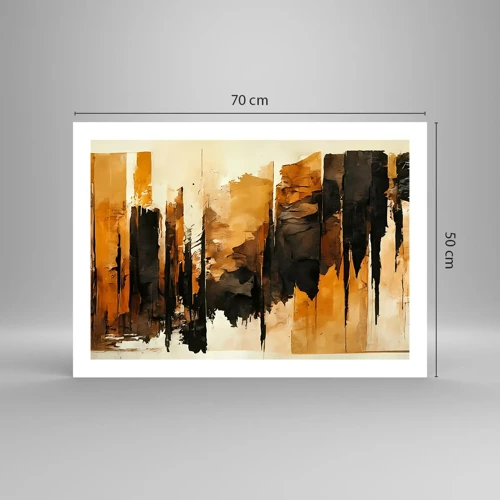 Poster - Armonia di nero e oro - 70x50 cm