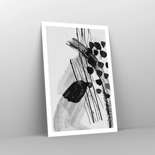 Poster - Astrazione organica in bianco e nero - 61x91 cm