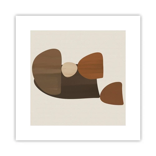 Poster - Composizione in marrone - 30x30 cm