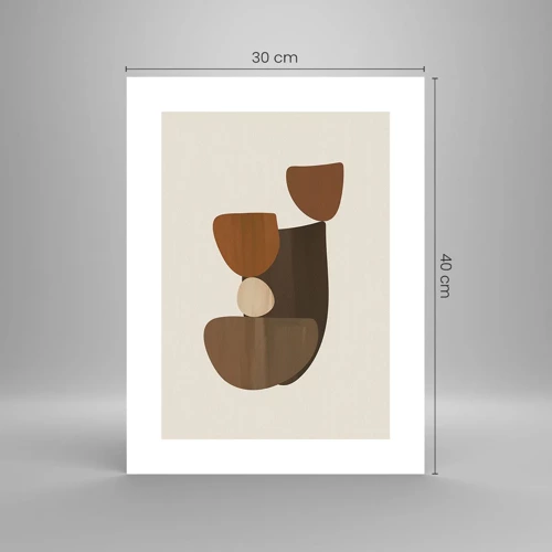 Poster - Composizione in marrone - 30x40 cm