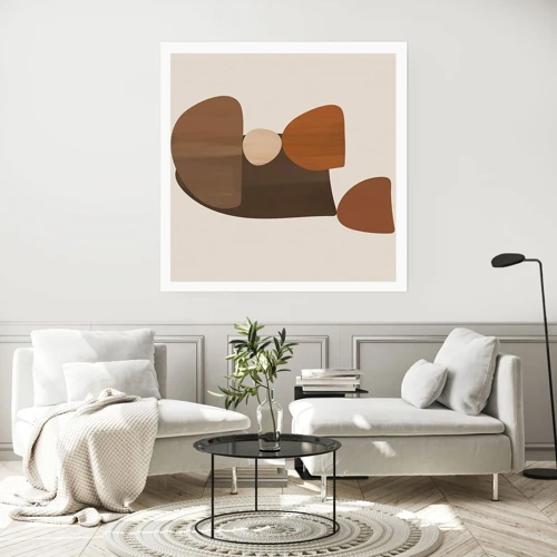 Poster - Composizione in marrone - 60x60 cm