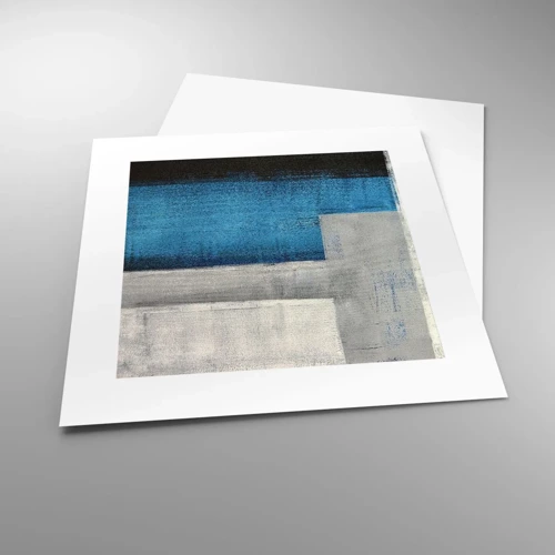 Poster - Composizione poetica in grigio e blu - 30x30 cm