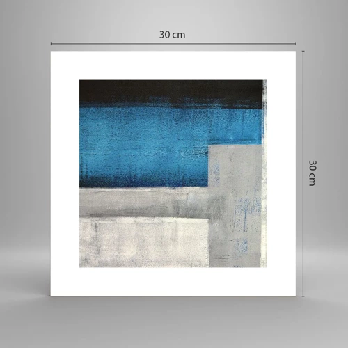 Poster - Composizione poetica in grigio e blu - 30x30 cm