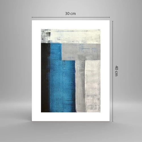 Poster - Composizione poetica in grigio e blu - 30x40 cm