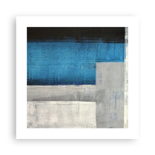 Poster - Composizione poetica in grigio e blu - 40x40 cm