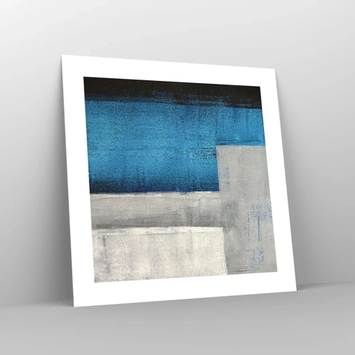 Poster - Composizione poetica in grigio e blu - 40x40 cm