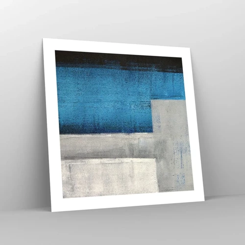 Poster - Composizione poetica in grigio e blu - 50x50 cm