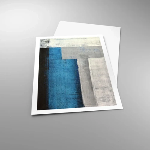 Poster - Composizione poetica in grigio e blu - 61x91 cm