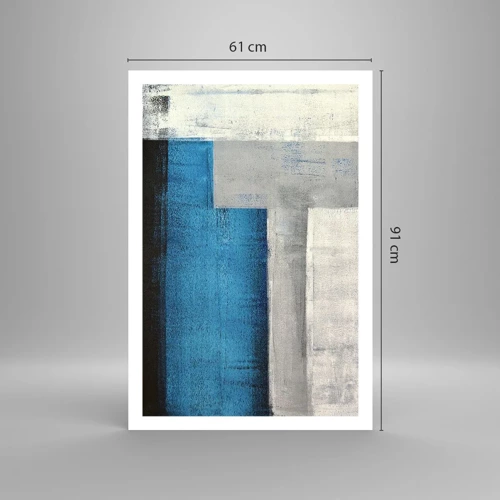 Poster - Composizione poetica in grigio e blu - 61x91 cm