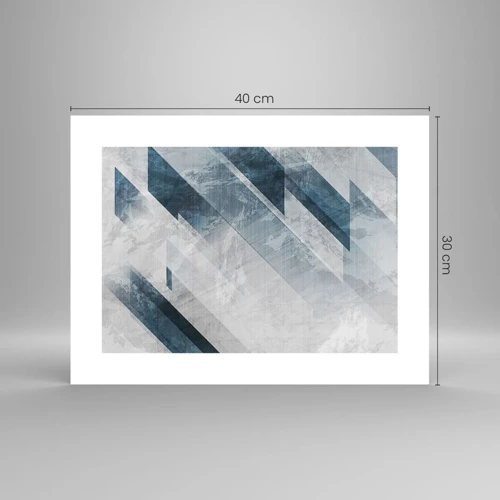 Poster - Composizione spaziale: movimento in grigio - 40x30 cm