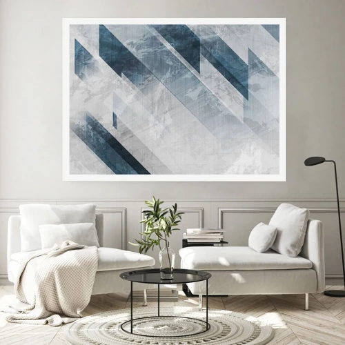 Poster - Composizione spaziale: movimento in grigio - 40x30 cm