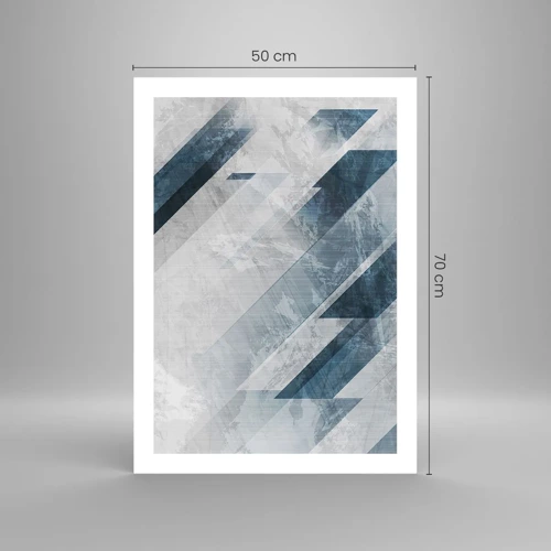 Poster - Composizione spaziale: movimento in grigio - 50x70 cm