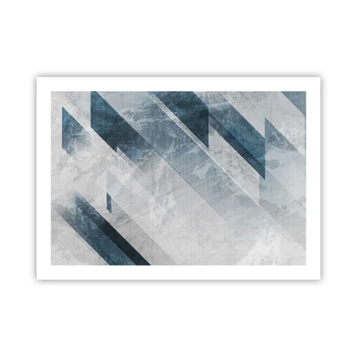 Poster - Composizione spaziale: movimento in grigio - 70x50 cm