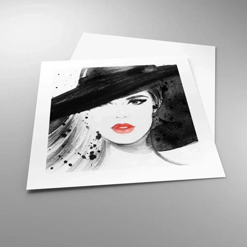 Poster - Donna in nero - 40x40 cm