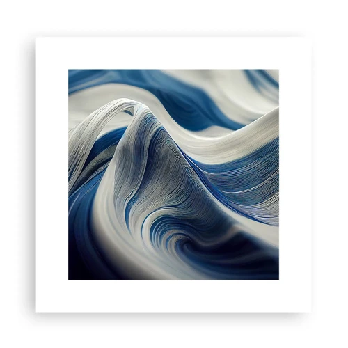 Poster - Fluidità di blu e di bianco - 30x30 cm