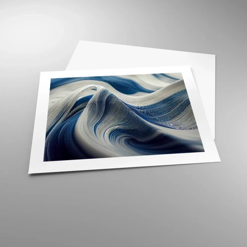 Poster - Fluidità di blu e di bianco - 50x40 cm