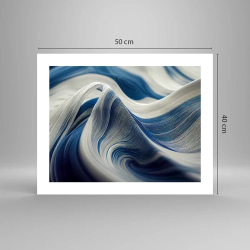 Poster - Fluidità di blu e di bianco - 50x40 cm