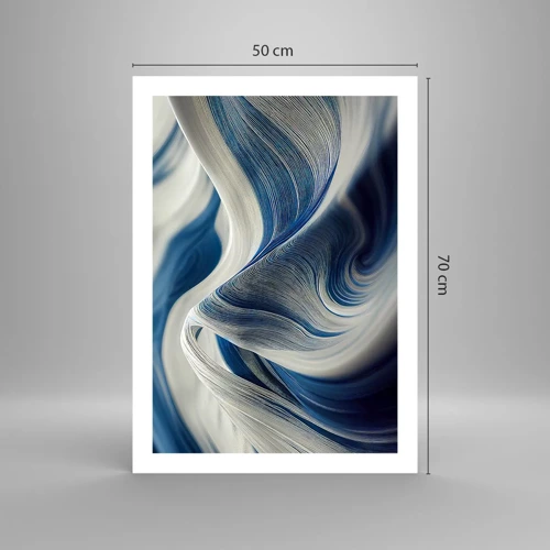 Poster - Fluidità di blu e di bianco - 50x70 cm