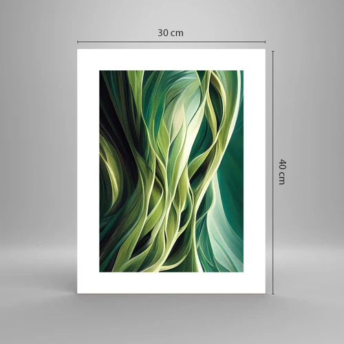 Poster - Gioco astratto in verde - 30x40 cm