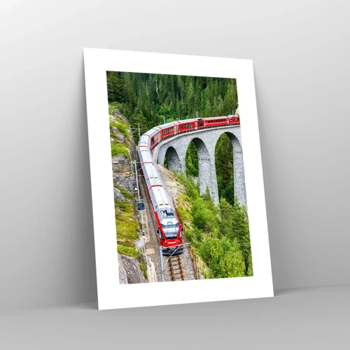 Poster - Il treno tra i monti - 30x40 cm