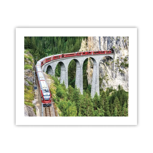 Poster - Il treno tra i monti - 50x40 cm