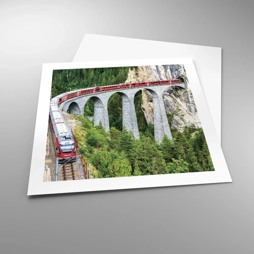 Poster - Il treno tra i monti - 50x50 cm