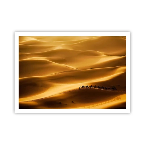 Poster - La carovana sulle onde del deserto - 100x70 cm